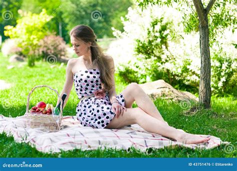 Beautiful Woman On The Picnic Stock Photo Image Of Human Fresh