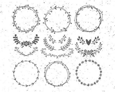 Circle Monogram Frames Svg Flower Monogram Svg Leaf Circle
