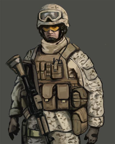 Usmc Soldier Speed Painting By Fonteart On Deviantart
