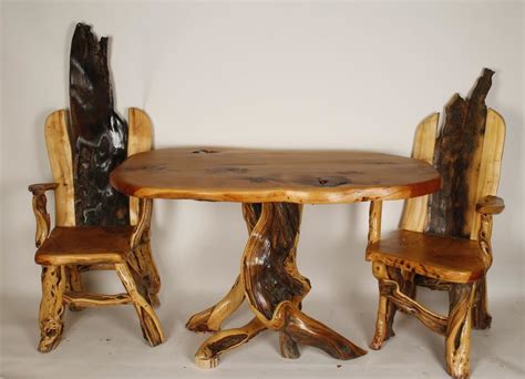 Custom Made Rustic Aspen Wood Log Table