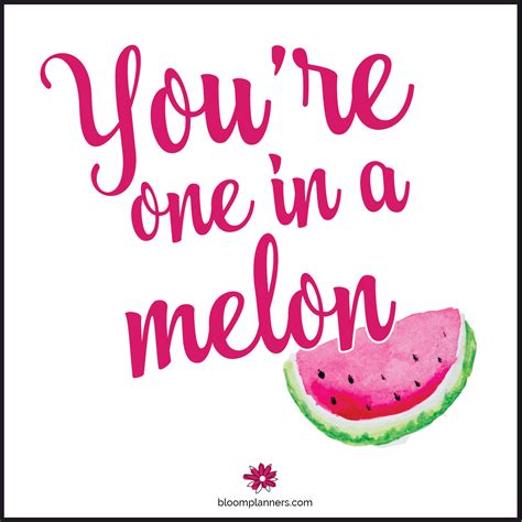 Youre One In A Melon The Only Person Who Can Be You Is You Stay