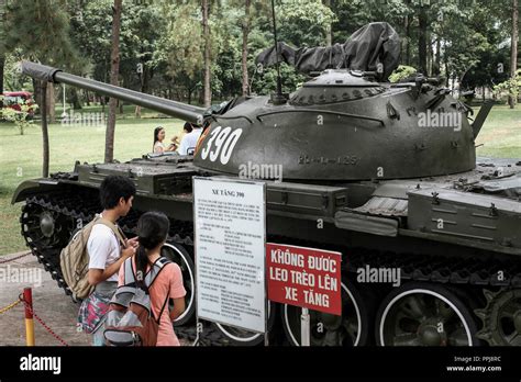 People Looking At An M48 Patton Tank At The War Remnants Museum In Ho