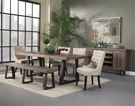 Alpine Furniture Prairie 7pc Rectangular Dining Set in ...
