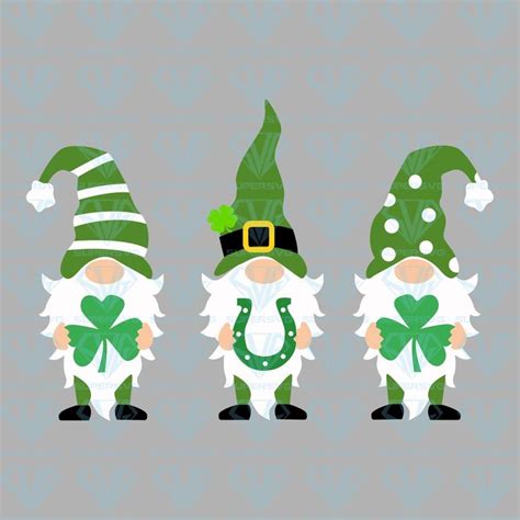 St Patricks Day Gnomes Svg Files For Silhouette Files For Cricut Svg Dxf Eps Png Instant