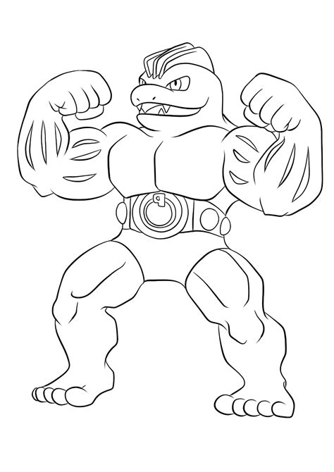 Pokemon Machamp Coloring Page Sketch Coloring Page 586