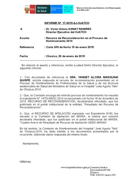 Modelo De Carta De Oficio Administrativo Hospital Gobierno