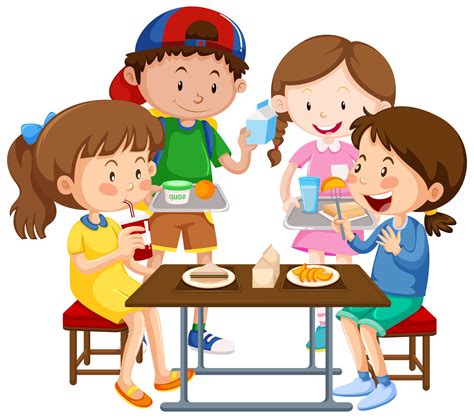 Child Eating Breakfast Clip Art