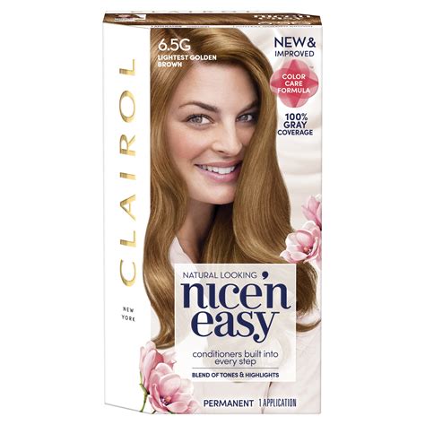Clairol Nicen Easy Permanent Hair Color Crème 65g Lightest Golden Brown 1 Application
