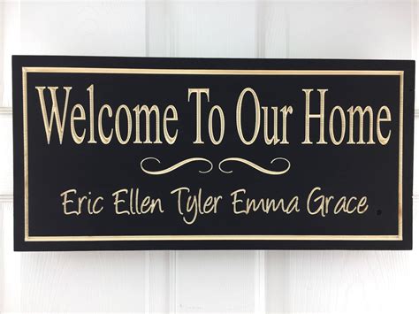 11x30 Welcome To Our Home Personalized Wood Sign With First