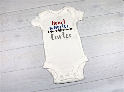 Personalized baby bodysuit - Heart Warrior CHD baby clothes, congenital ...