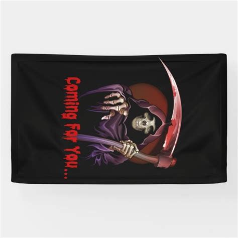 Grim Reaper Coming For You Halloween Banner Zazzle