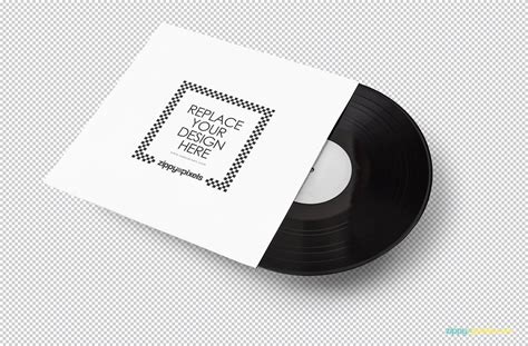 fabric textured vinyl record mockup psd template