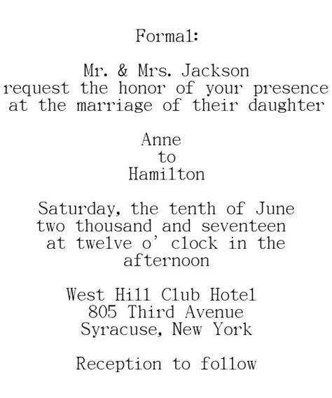 Wedding Invitation Names