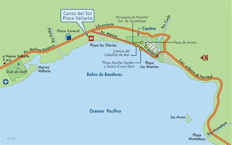 Mapa De Ubicacion Hotel Canto Del Sol Plaza Vallarta Puerto Vallarta
