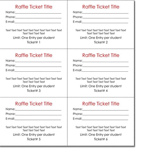 Printable Raffle Tickets With Numbers Make Your Own Raffle Tickets