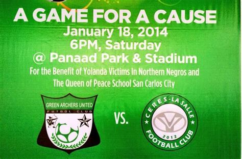 Filipino Football Charity Match Ceres Fc Vs Green Archers United At