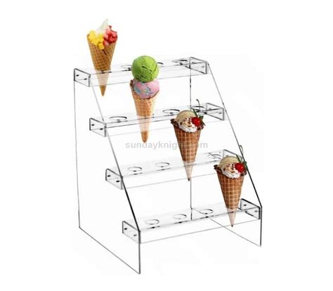 Clear Acrylic Ice Cream Cone Display Rack Stand Wholesale