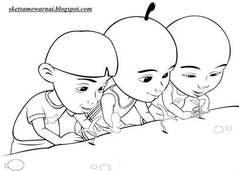 Upin dan ipin juga punya atok yang bernama tok dalang. Sketsa Mewarnai Gambar Upin Dan Ipin - Sketsa Mewarnai