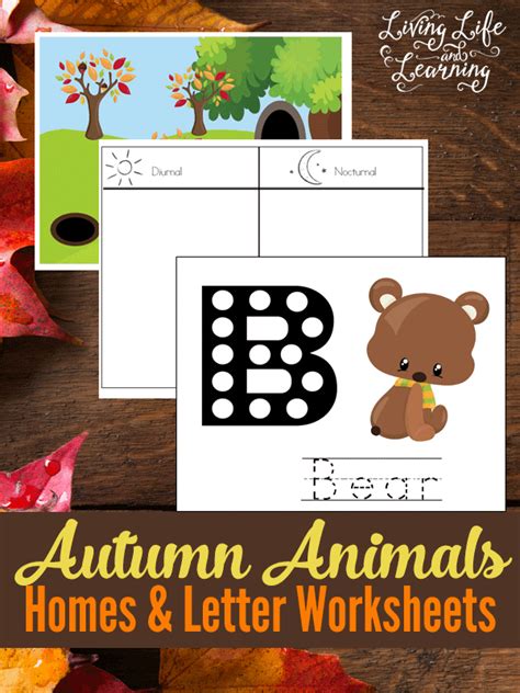 Download Fall Animals Homes Worksheets