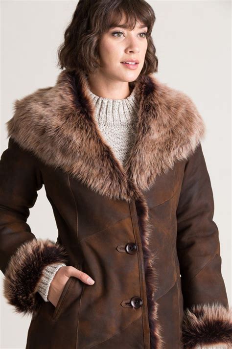 Dakota Hooded Toscana Sheepskin Coat In 2020 Shearling Coat Womens Long Coat Women Coats For