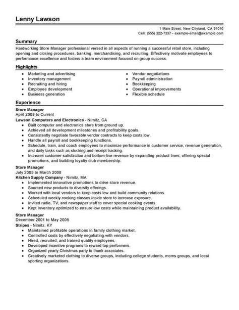 Retail Store Manager Job Description Template