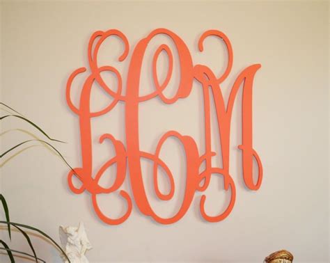 Our wooden letters will add a sweet personal touch to playrooms or study spots. 24" PAINTED Wood Monogram Initials, Wall Decor, Hanging Wooden Wall Letters, Wedding, Office ...