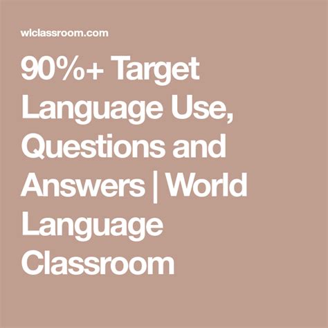90 Target Language Use Questions And Answers World Language