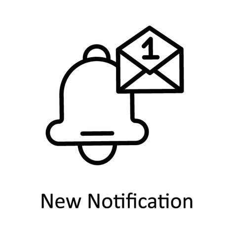 New Notification Vector Outline Icon Design Illustration User
