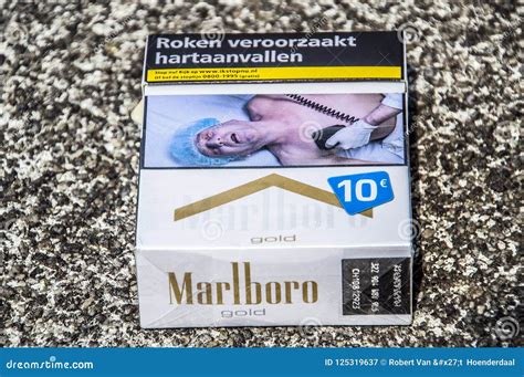Dutch Marlboro Cigarette Package At Amsterdam The Netherlands 2018 Editorial Photography Image