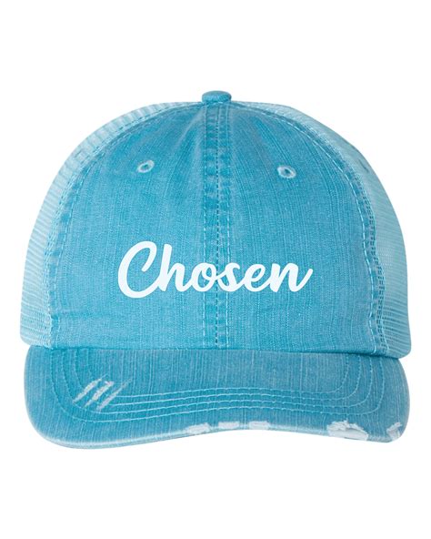 Women S Christian Chosen Embroidered Baseball Cap Blue