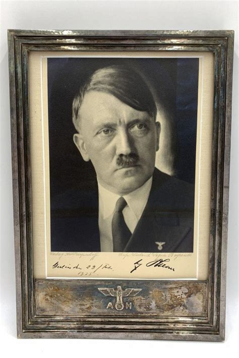 Sold Price Adolf Hitler Silver Presentation Frame And Signed Photo