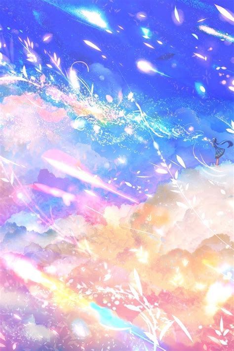 Wallpaper Anime Scenery Polychromatic Anime Girl Beyond The Clouds