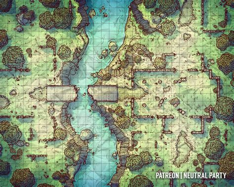 Riverside Ruins Battlemaps Dnd World Map Tabletop Rpg Maps Fantasy Map