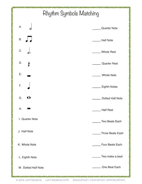 Music Rhythm Worksheets