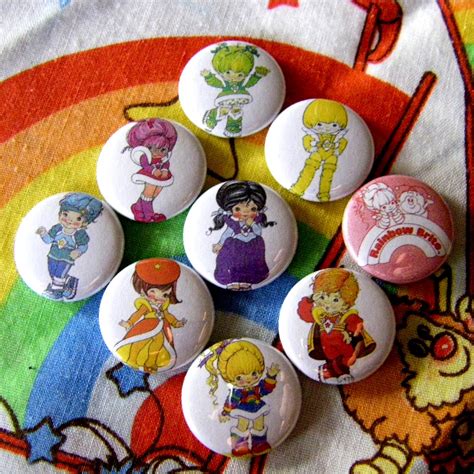 Rainbow Brite And The Color Kids Set Of Nine Buttons Or Magnets
