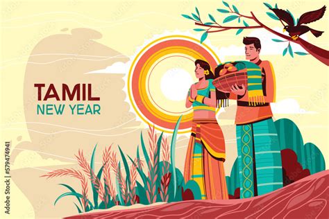 Happy Sinhala And Tamil New Year Background Design Vector De Stock