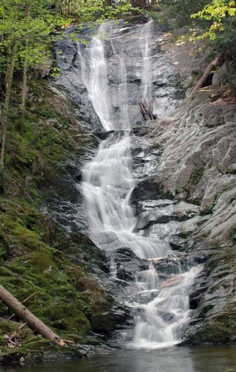 Tannery Falls In The Savoy Mountain State Forest In Massachusetts Is A