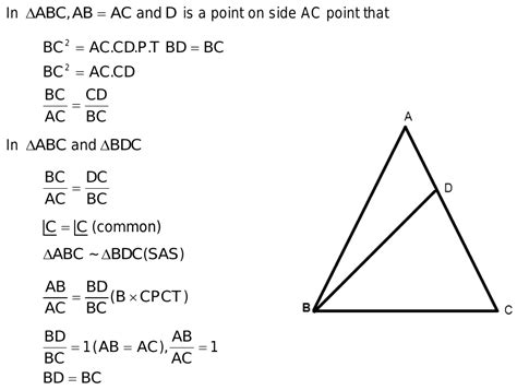 8 In A Triangle ABC AB AC And D Is A Point On Side AC Such That BC 2 AC