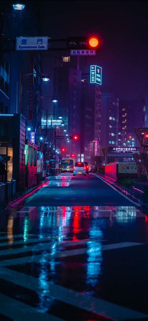 Tokyo By Night Near Asakusa Iphone 11 Wallpapers Free Download