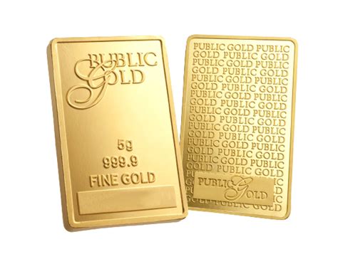Public Gold Bullion Bar 5g Au 9999
