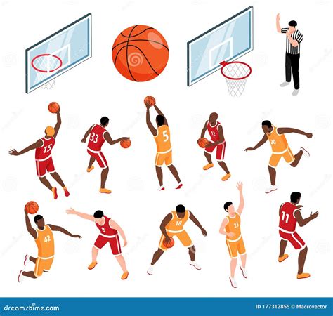 Basketball Isometric Set Stock Vector Illustration Of Concept 177312855