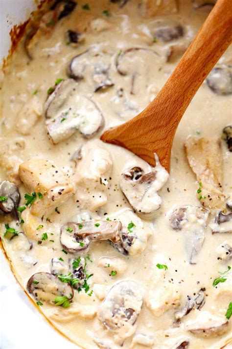 Slow cooker chicken and mushroom stroganoff
