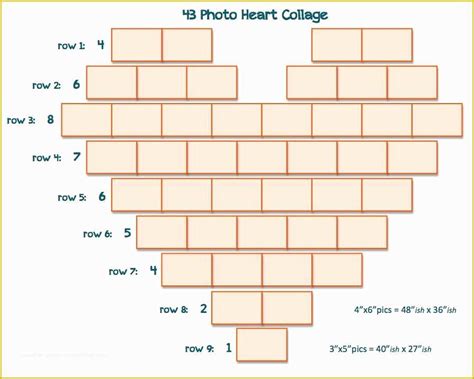 Template Heart Shape Printable Collage Printable Templates