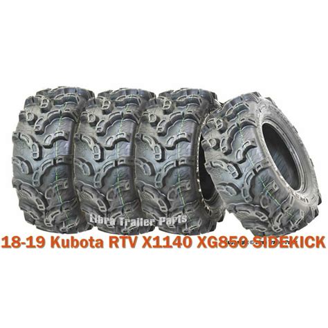 2018 19 Kubota Rtv X1140 Xg850 Sidekick Complete Set Atv Tires 25x10 12