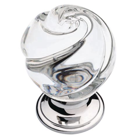 Liberty 1 15 In 31 Mm Chrome And Clear Swirled Glass Cabinet Knob