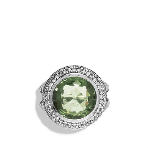 Lyst David Yurman Cerise Ring With Prasiolite And Diamonds In Green
