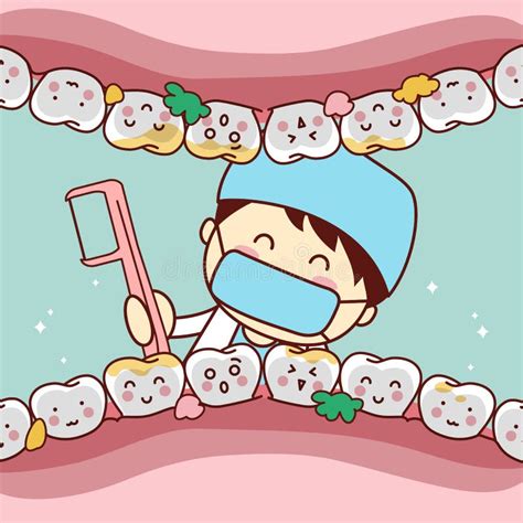 cute cartoon dentist brush tooth stock vector illustration of paste fresh 66975577
