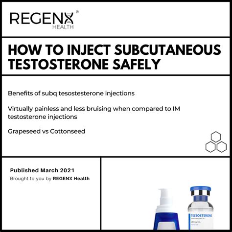How To Inject Subcutaneous Testosterone