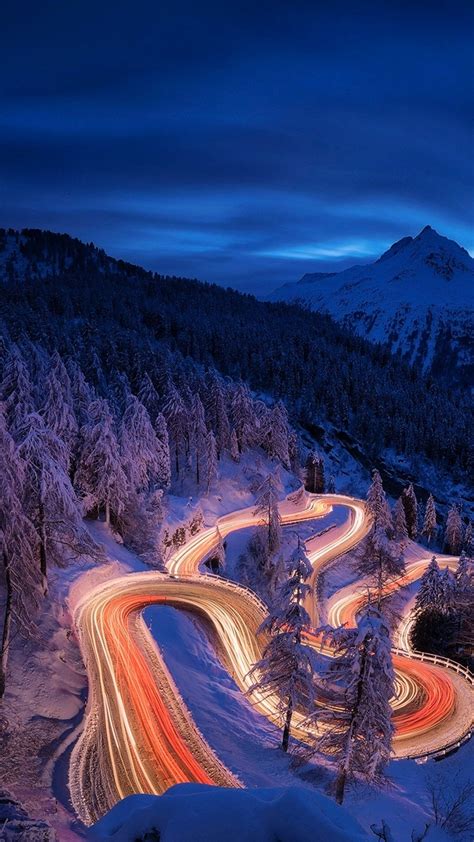 1080x1920 Time Lapse Photography Forest Landscape Mountain Night Road