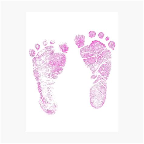 Impression Photo Pink Baby Footprints Adorable Baby Feet Perfect For